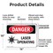 Signmission Radiation & Laser Sign, 10 in H x 14 in W, Plastic, Rectangle OS-2PACK-DS-P-1014-L-1412 - alternate 6